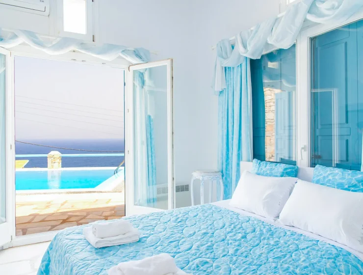 8.Villa Boufla Jacuzzi Executive Holiday Home bedroom 2 mykonos rocky villas